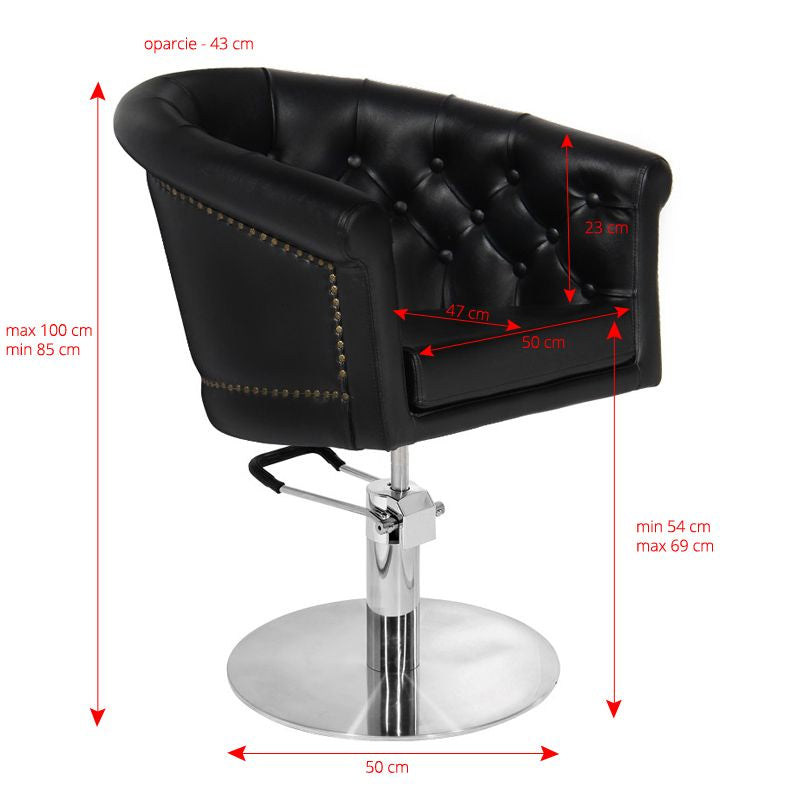 Chaise de coiffure noire Gabbiano
