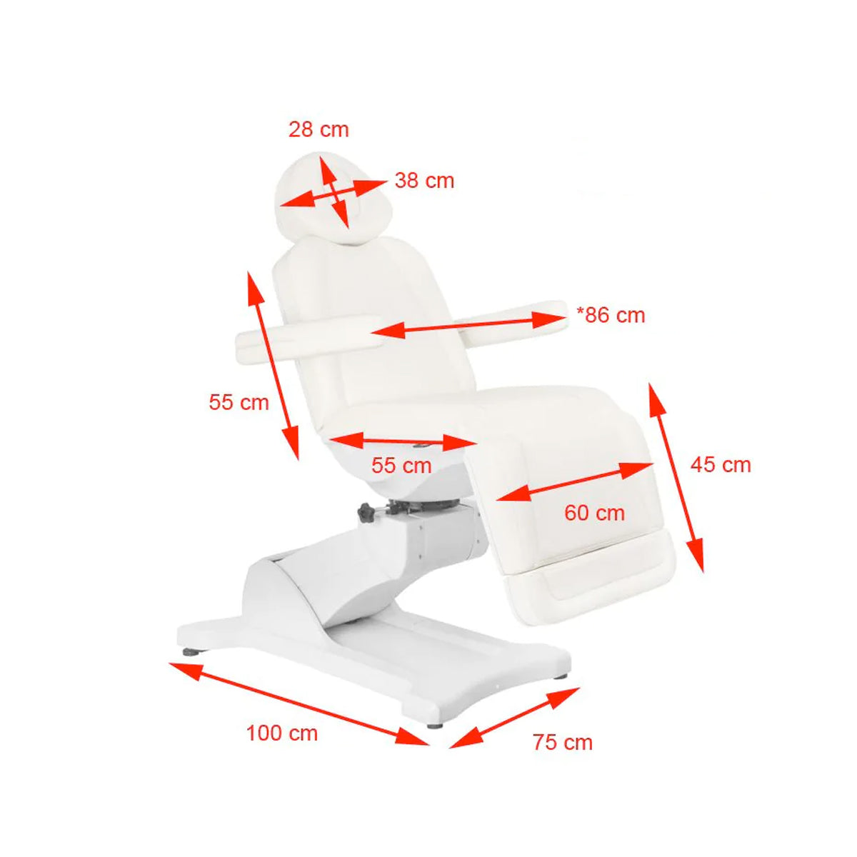 Fauteuil cosmétique électrique azzurro 869a à rotation 4 moteurs blanc