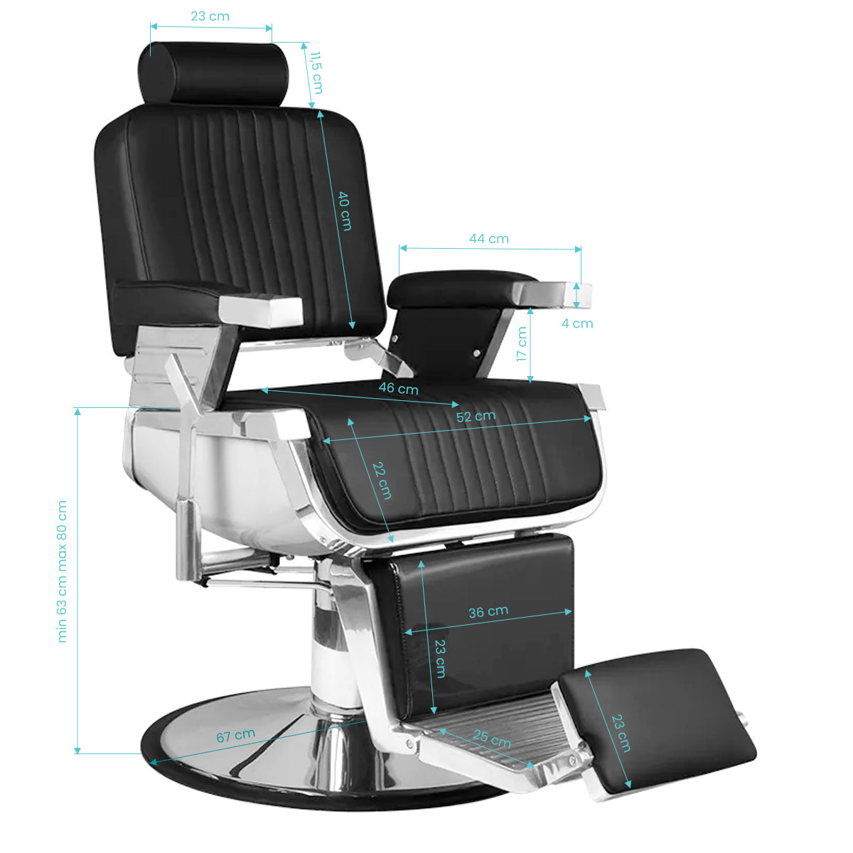 Système capillaire royal x noir chaise de barbier