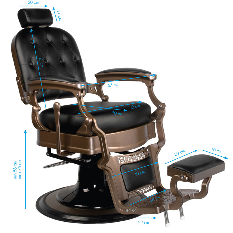 Vieux Ernesto Fauteuil de barbier noir Gabbiano