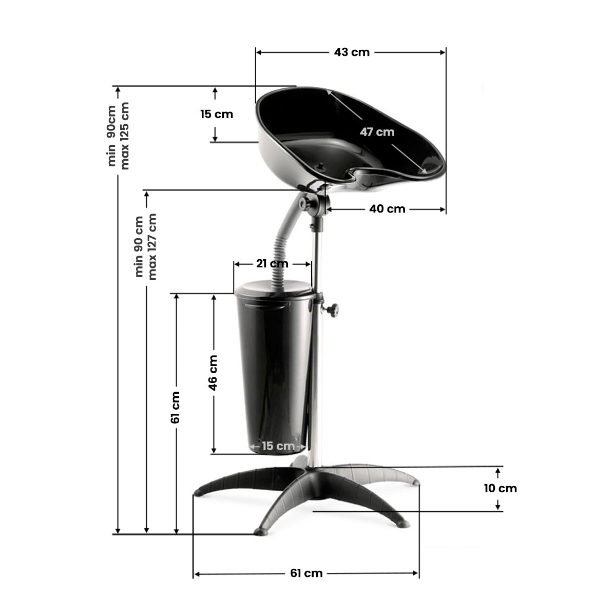 Salon de coiffure portable Gabbiano avec réservoir ft35-1