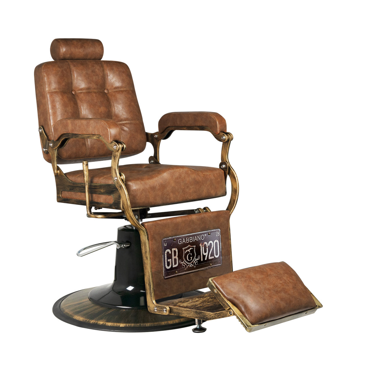 Gabbiano chaise de barbier boss vieux cuir marron clair