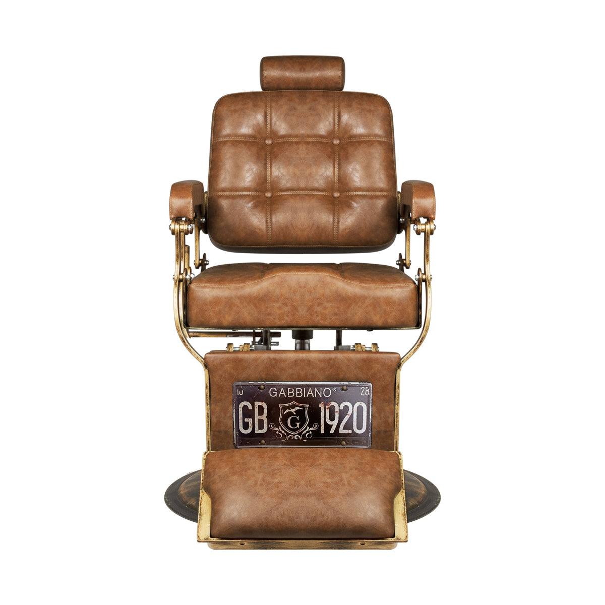 Gabbiano chaise de barbier boss vieux cuir marron clair