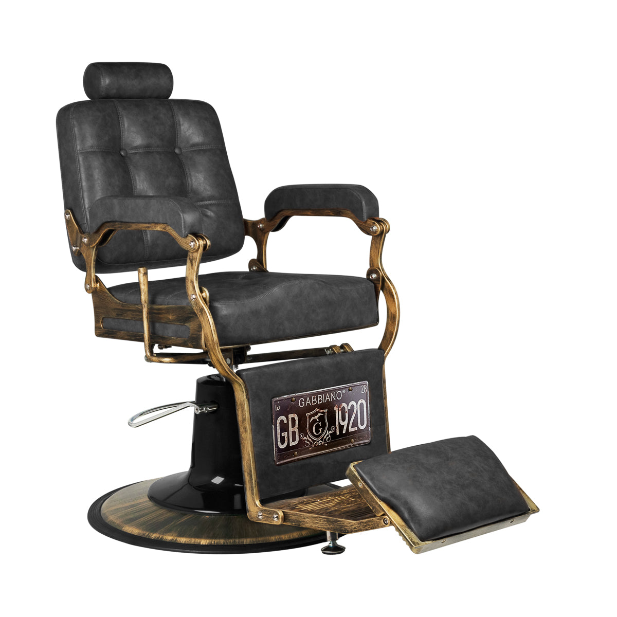 Gabbiano Fauteuil de barbier Boss HD Cuir Ancien noir