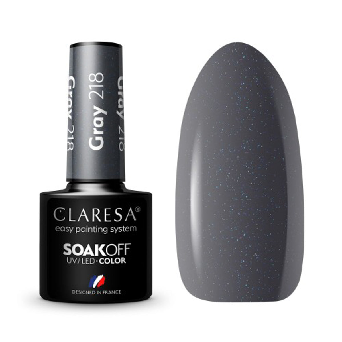 CLARESA Vernis à ongles hybride GRIS 218 -5g
