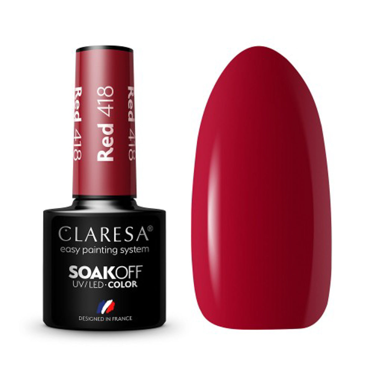 CLARESA Vernis à ongles hybride ROUGE 418 -5g