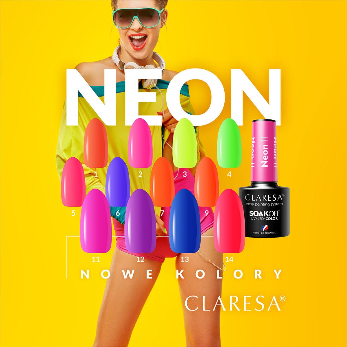 CLARESA Vernis à ongles hybride NEON 12 -5g