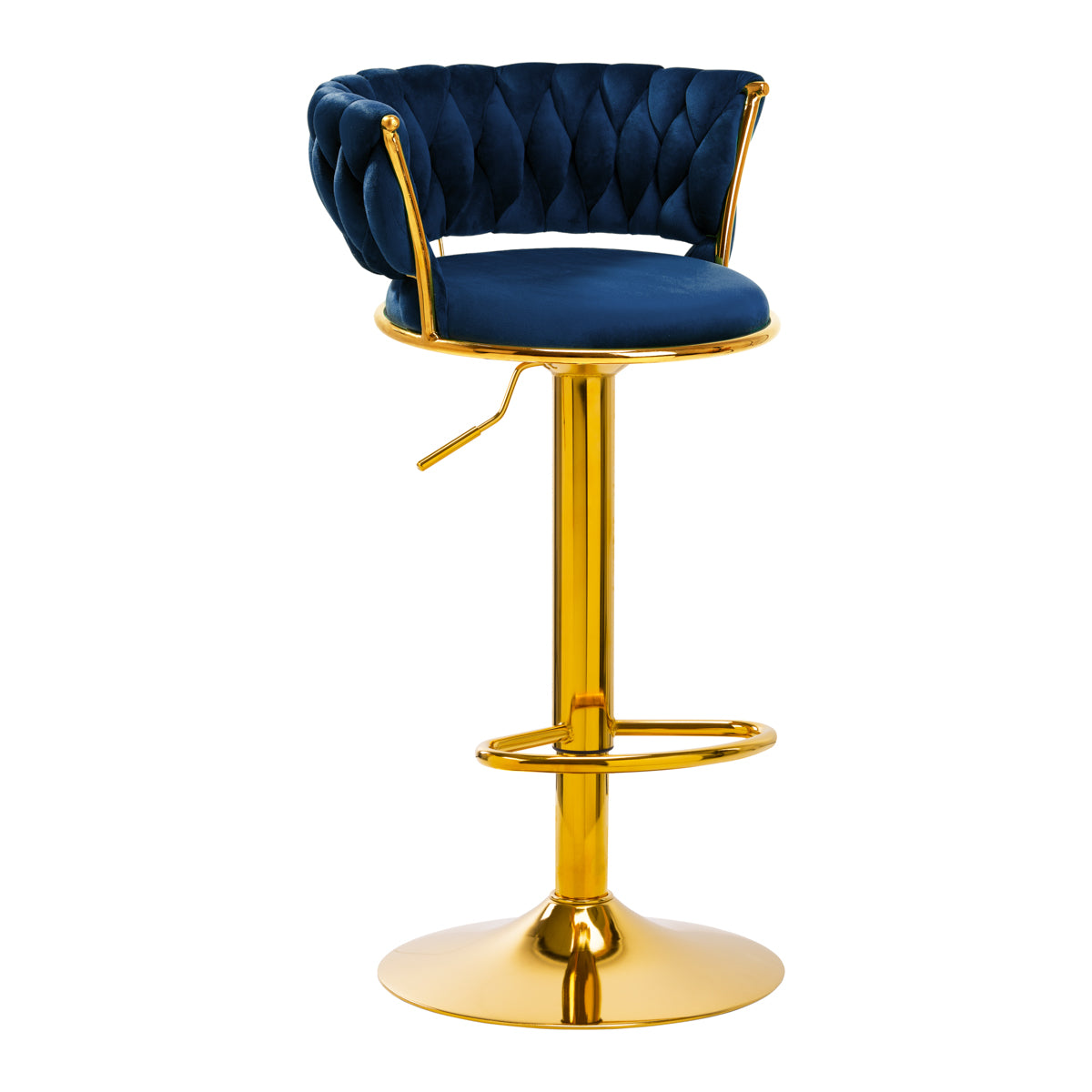 Tabouret de bar 4Rico QS-B313a en velours bleu marine
