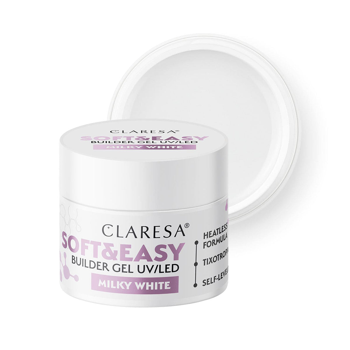 Gel de construction Claresa Soft&Easy couleur blanc lait 90g