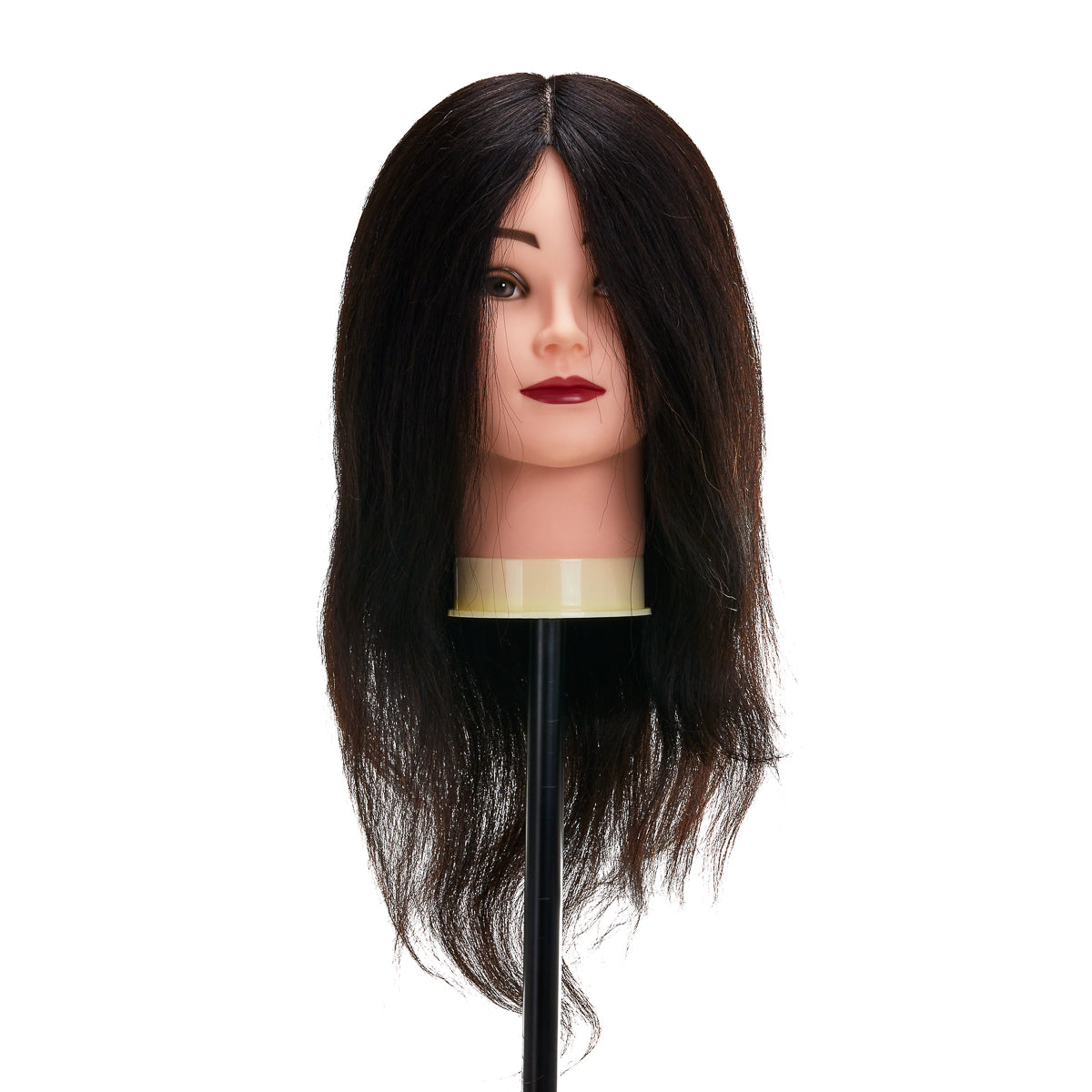 Gabbiano WZ1 coiffure training head, natural cheveux, color 1#, length 16"
