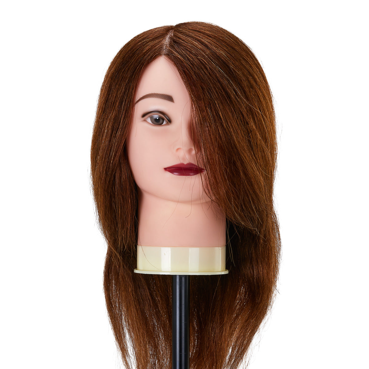 Gabbiano WZ1 coiffure training head, natural cheveux, color 4#, length 16"