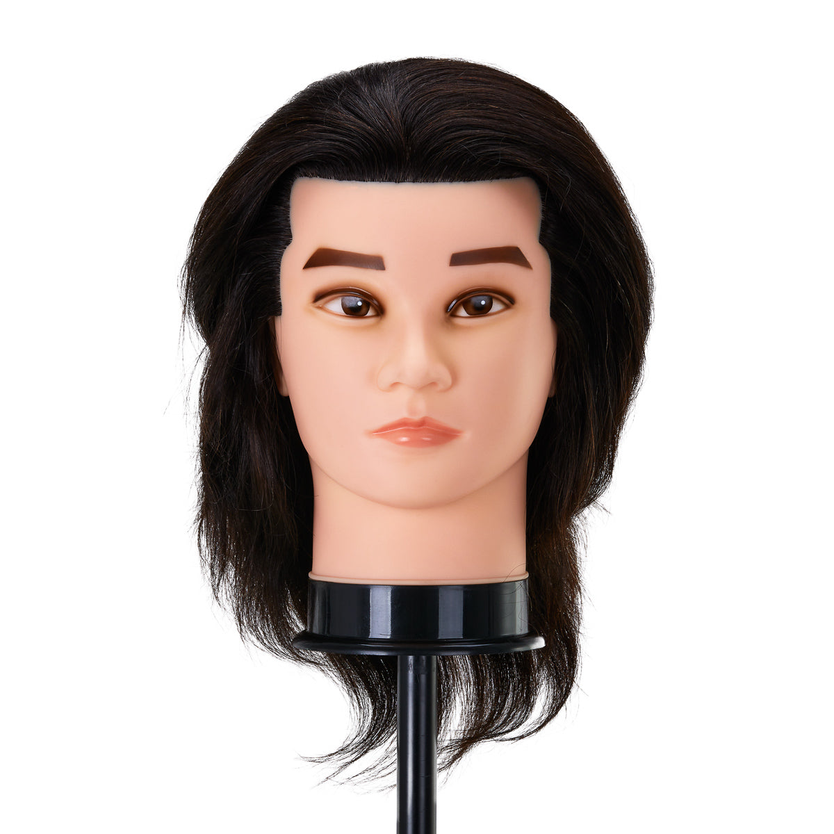 Gabbiano WZ3 coiffure training head, natural cheveux, color 1#, length 8"