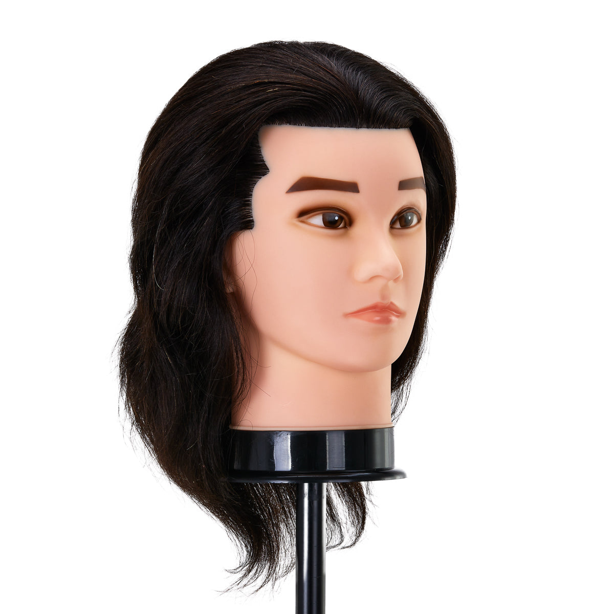 Gabbiano WZ3 coiffure training head, natural cheveux, color 1#, length 8"
