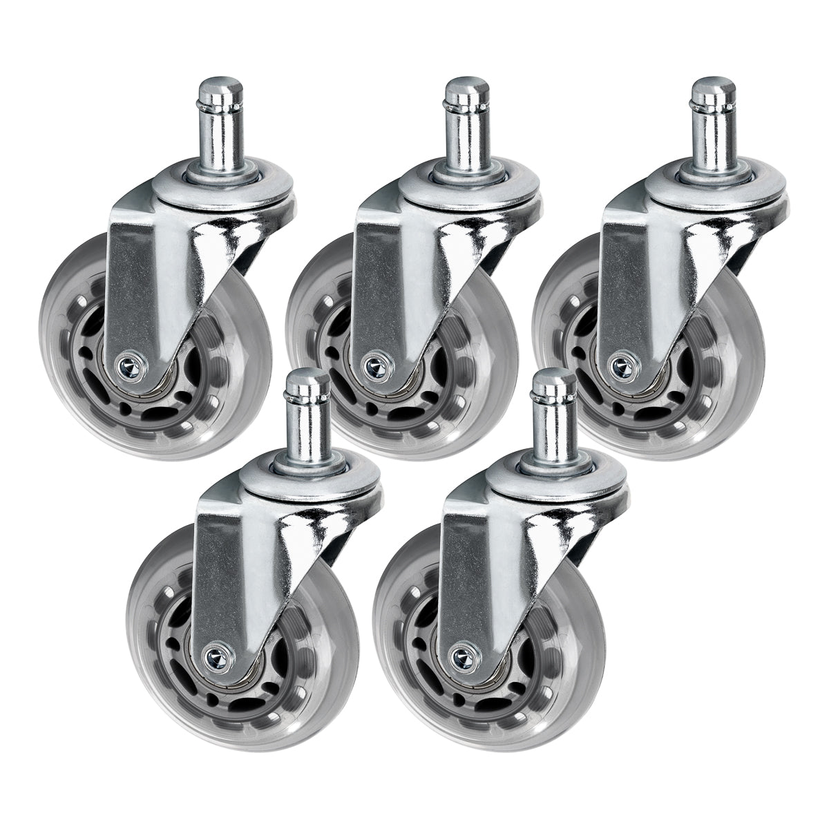 Roll Speed argent press-on tabouret wheel ensemble of 5 pièces