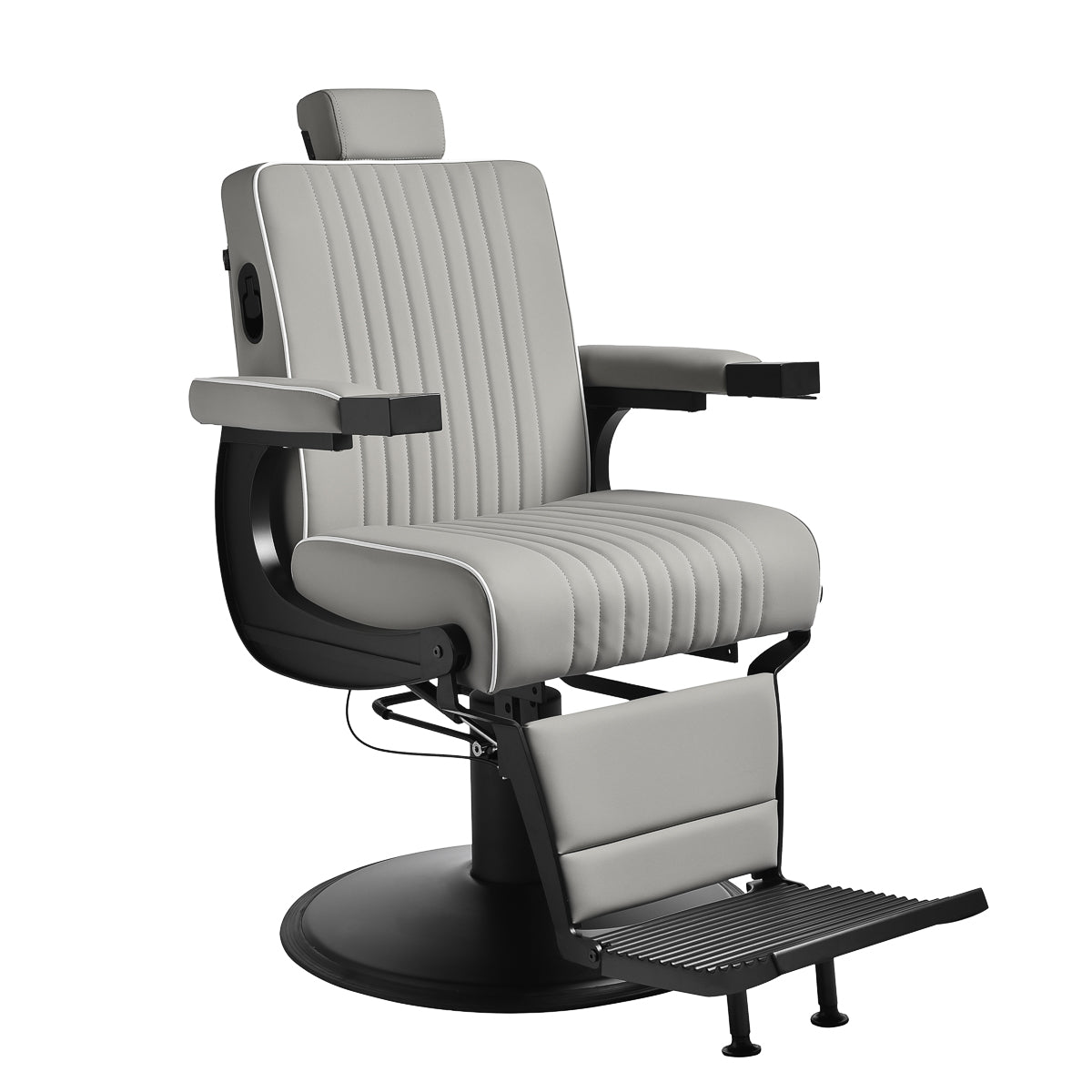 Gabbiano Levi fauteuil Barbier with noir frame gris without stitching at the back