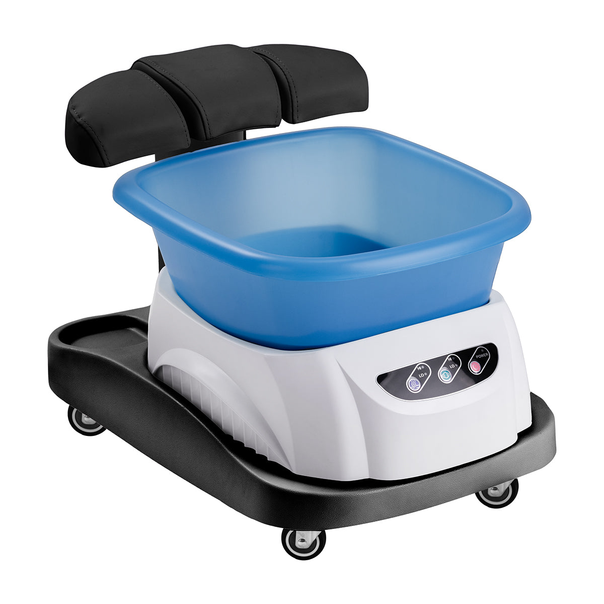 Azzurro shower tray with massager and white trolley