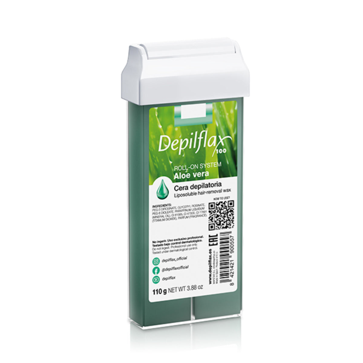 Depilflax 100 wax for épilation, aloe vera roll, 110 g