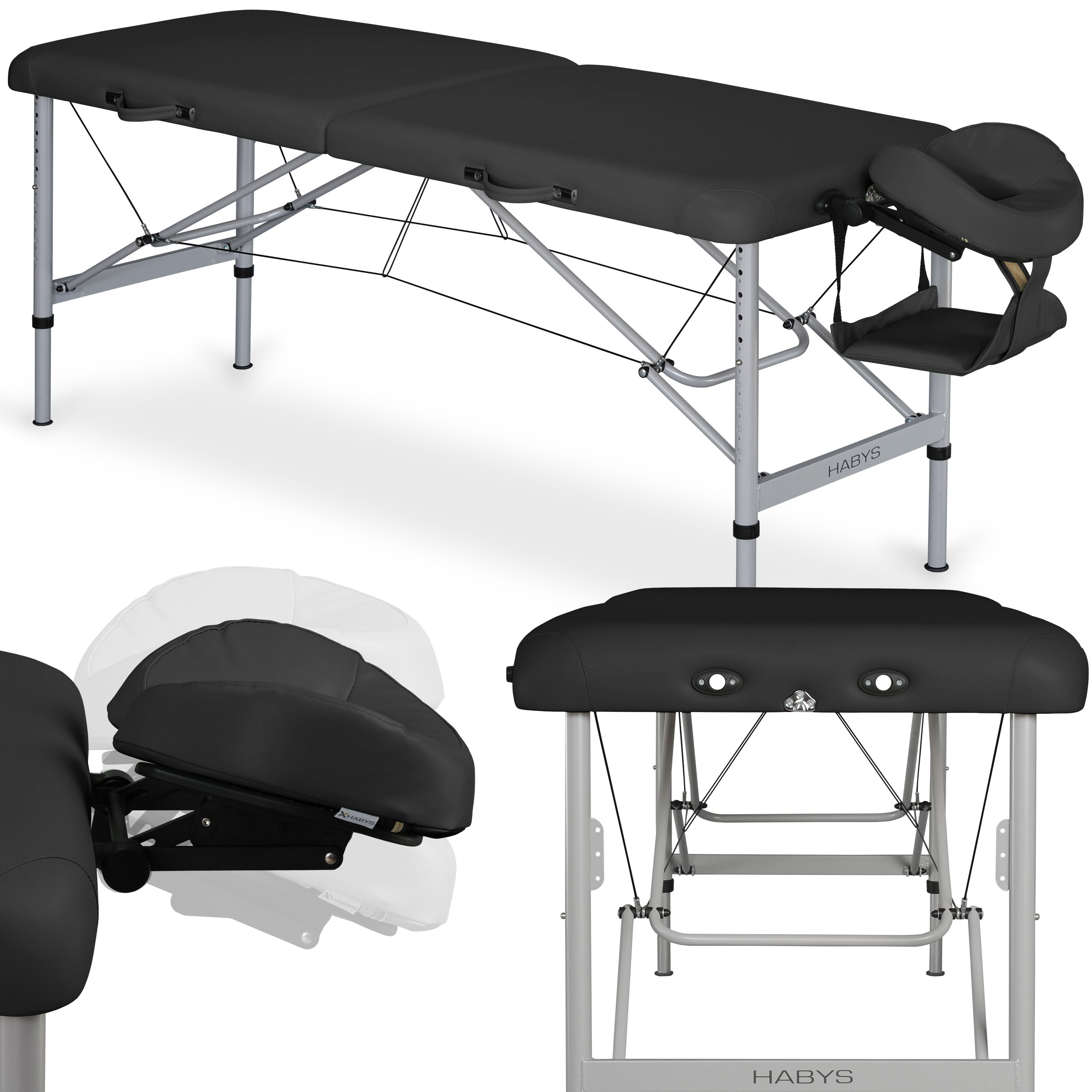 Table de massage Aero Alu 60 Vinyl Flex K015 Noir