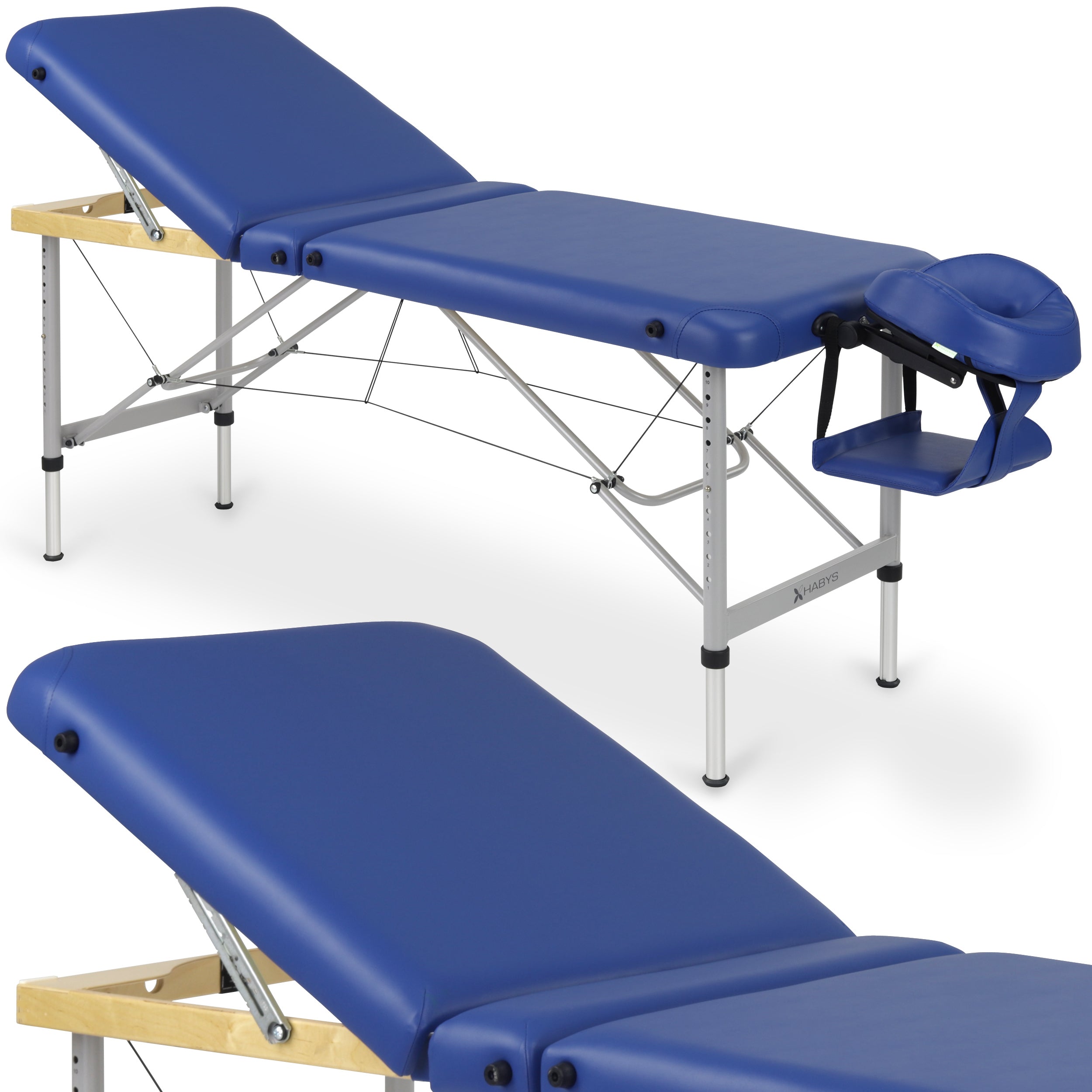Table de massage Aero Plus Alu 60 Vinyl Flex K012 Bleu Marine