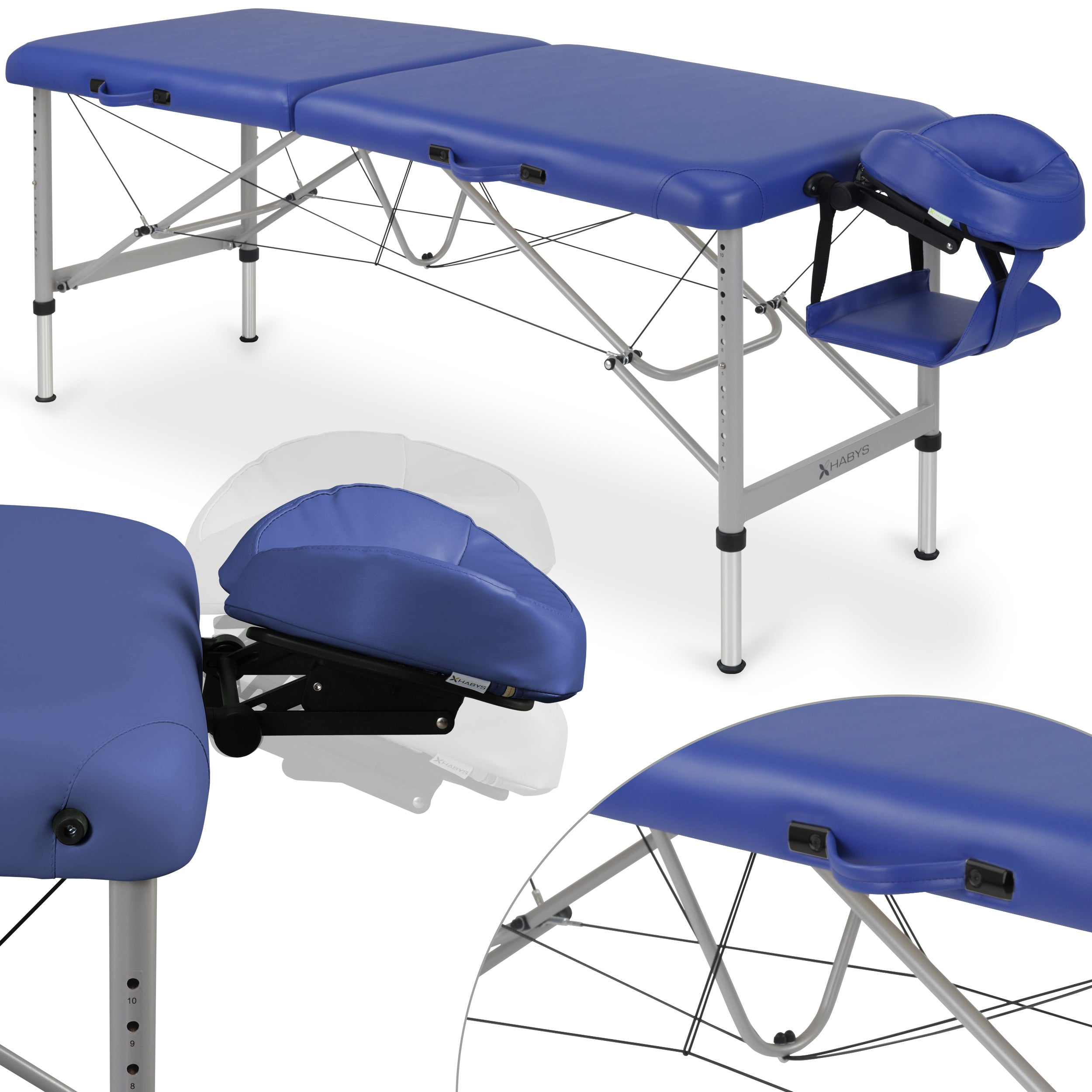 Table de Massage Aero Stabila Alu 60 Vinyl Flex K012 Bleu Marine