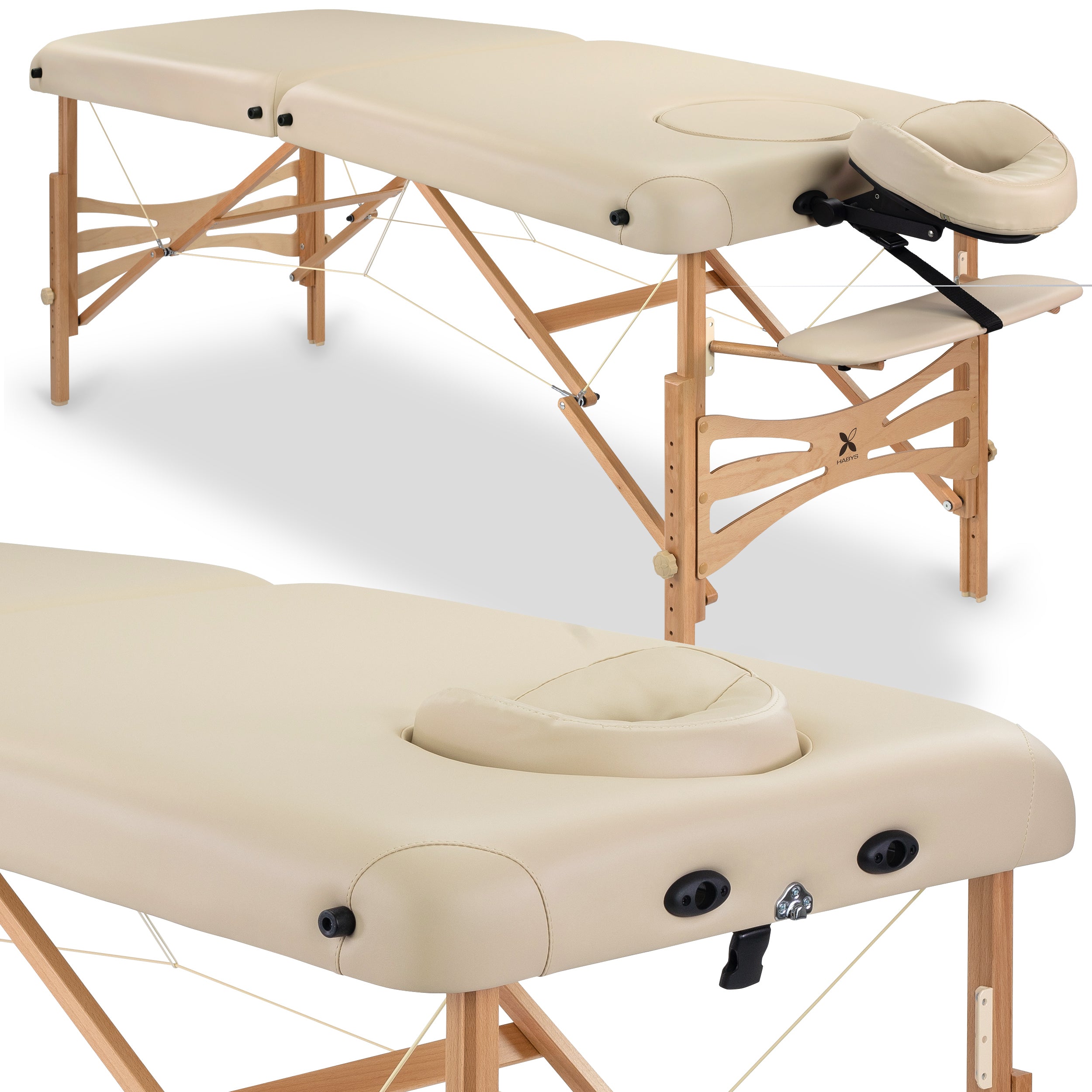 Table de Massage Panda 70 Comfort Trou Visage Vinyle Flex K033 Beige