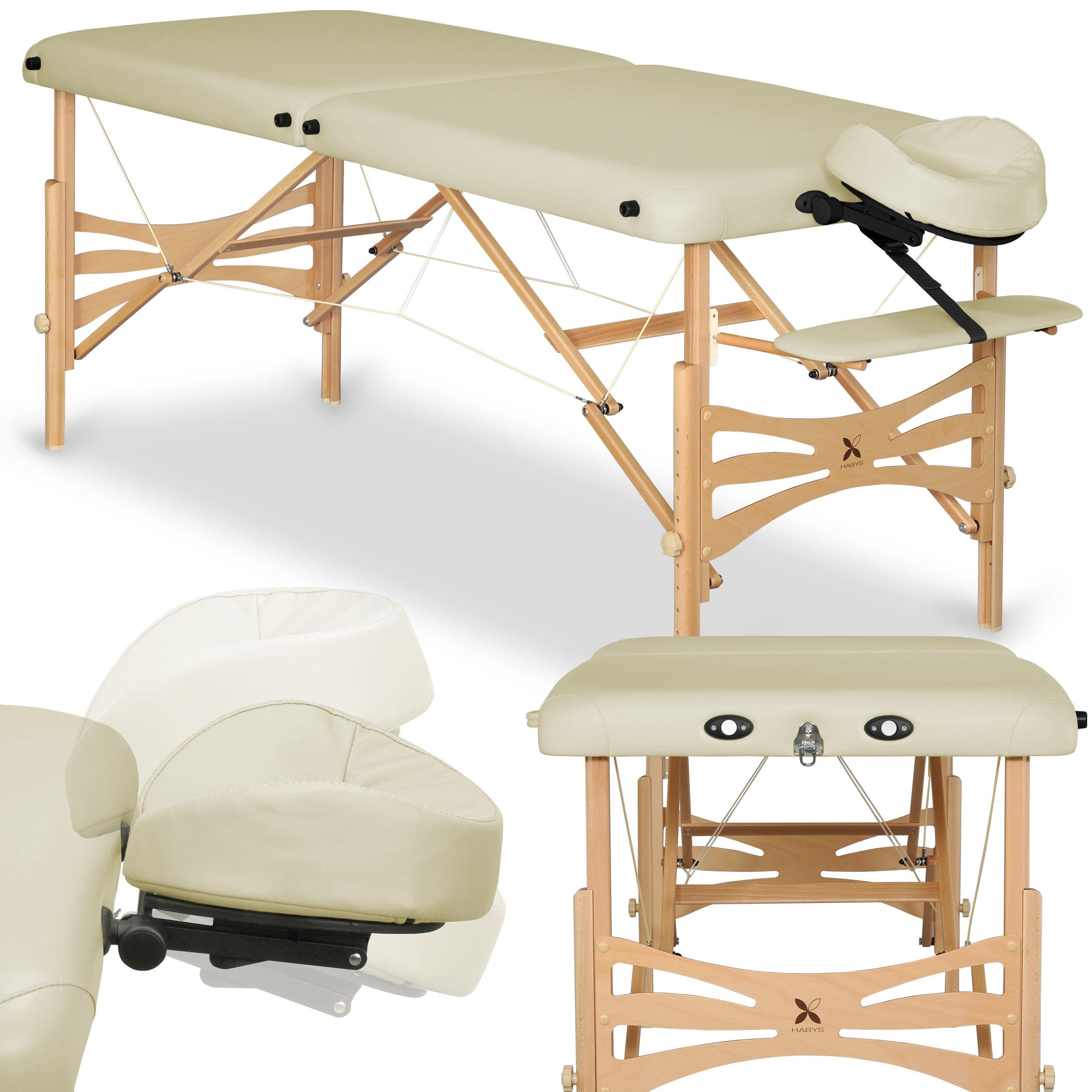 Table de massage Panda Bois Clair 70 Vinyle Flex K020 Ivoire