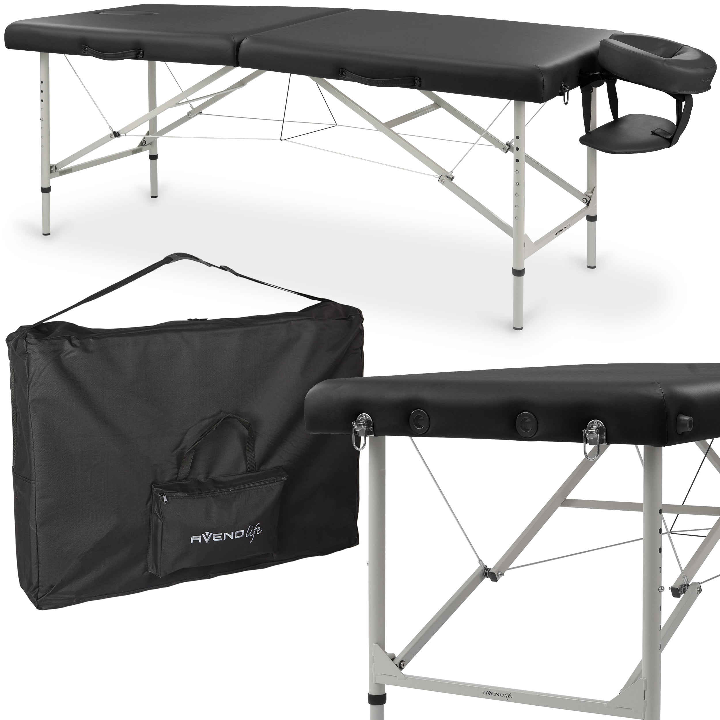 Table de massage Verona Matt Touch K105 Noir