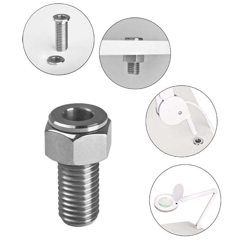 Support pour lampe loupe en tube inox