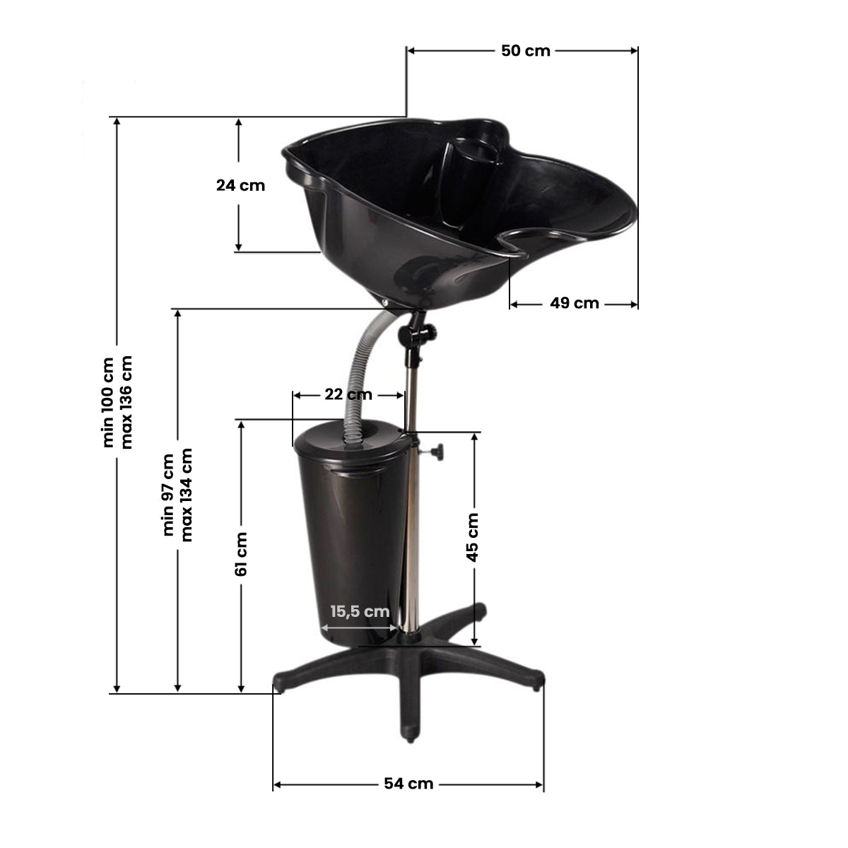Salon de coiffure portable Gabbiano avec réservoir ft42-1
