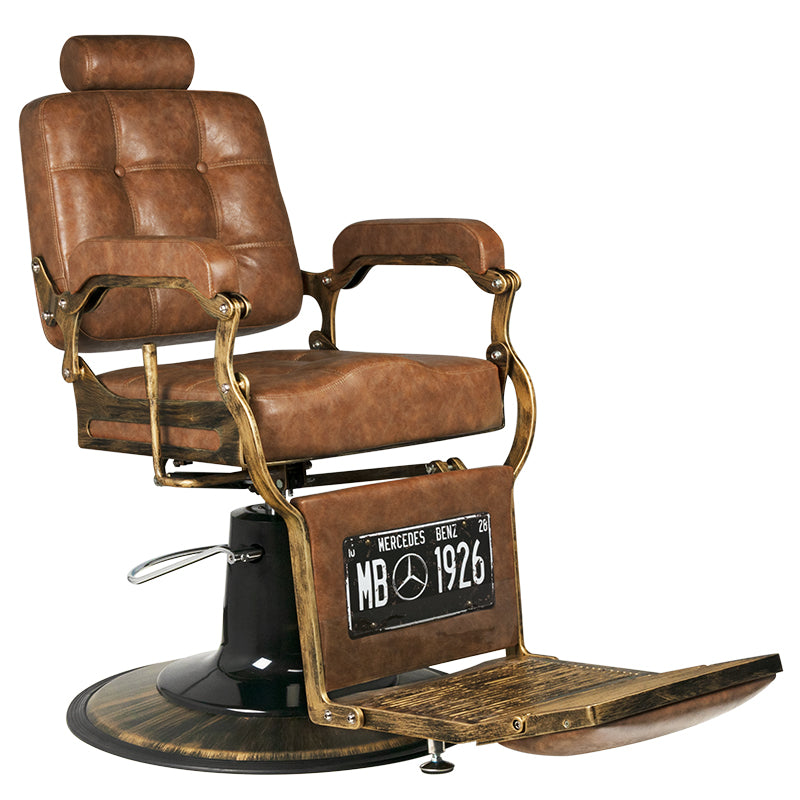 Gabbiano barber chair Boss Old Leather light brown