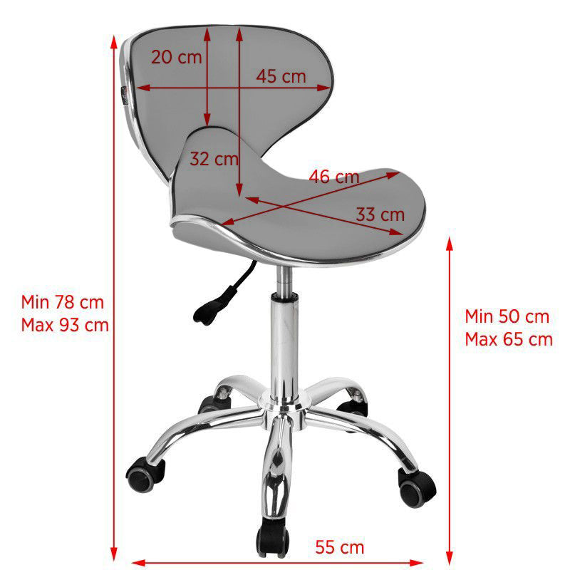 Gabbiano q-4599 tabouret cosmétique gris