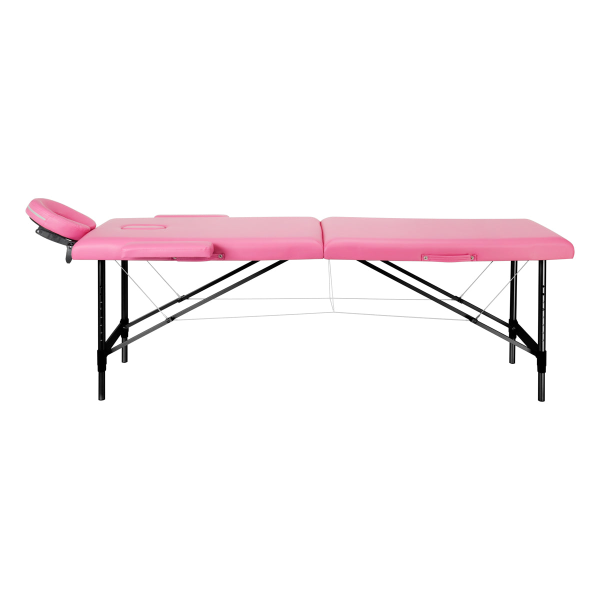 Folding massage table aluminum Activ Fizjo comfort 2 segment pink black aluminum